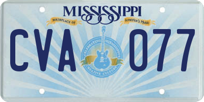 MS license plate CVA077