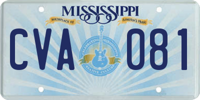 MS license plate CVA081