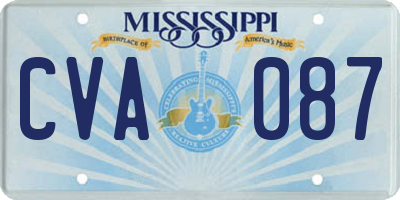 MS license plate CVA087