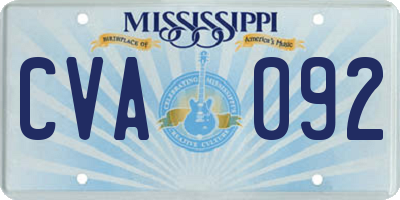 MS license plate CVA092
