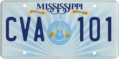 MS license plate CVA101