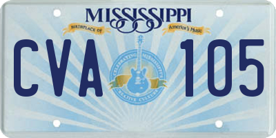 MS license plate CVA105