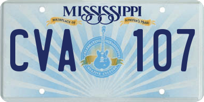 MS license plate CVA107