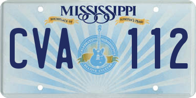MS license plate CVA112