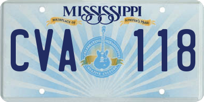 MS license plate CVA118