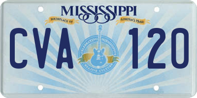 MS license plate CVA120