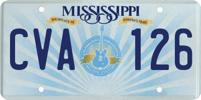 MS license plate CVA126