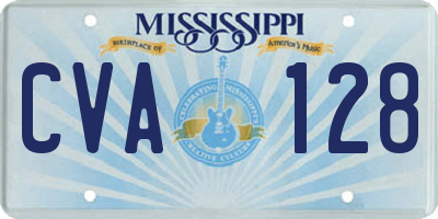 MS license plate CVA128