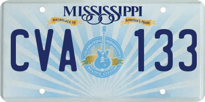 MS license plate CVA133