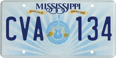 MS license plate CVA134
