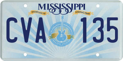 MS license plate CVA135