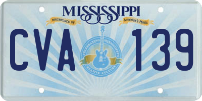 MS license plate CVA139