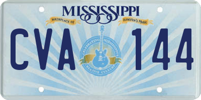 MS license plate CVA144