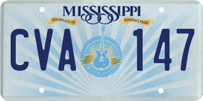 MS license plate CVA147