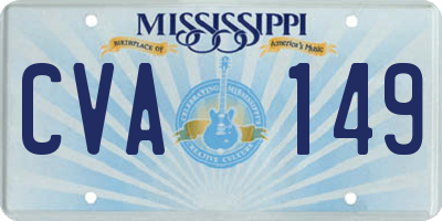 MS license plate CVA149