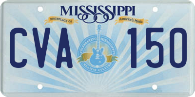 MS license plate CVA150