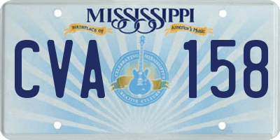 MS license plate CVA158