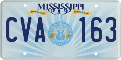MS license plate CVA163