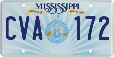 MS license plate CVA172