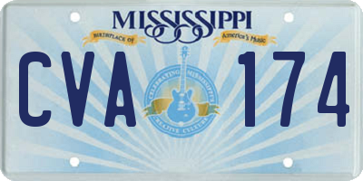MS license plate CVA174