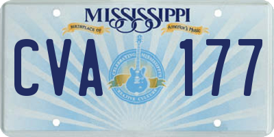 MS license plate CVA177