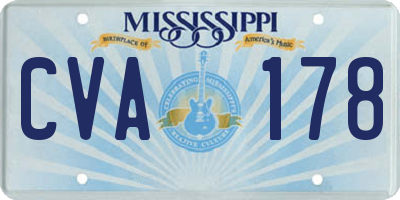 MS license plate CVA178