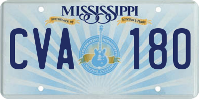 MS license plate CVA180