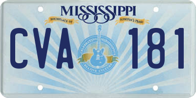 MS license plate CVA181