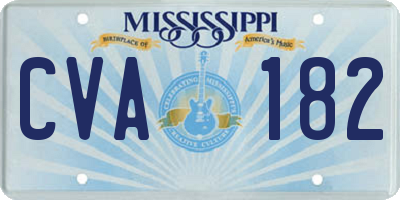 MS license plate CVA182