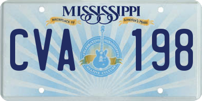 MS license plate CVA198