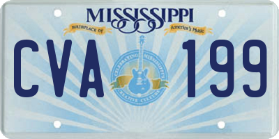 MS license plate CVA199