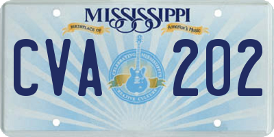 MS license plate CVA202