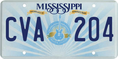 MS license plate CVA204