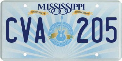 MS license plate CVA205