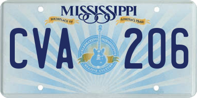 MS license plate CVA206
