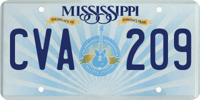 MS license plate CVA209