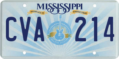 MS license plate CVA214