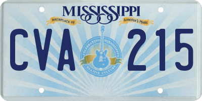 MS license plate CVA215