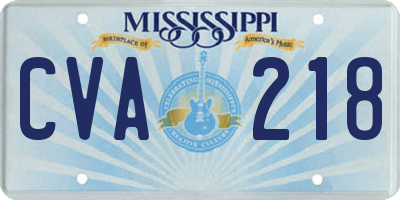 MS license plate CVA218