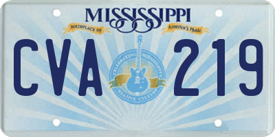 MS license plate CVA219