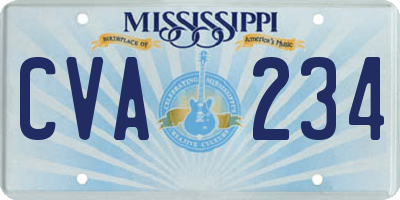 MS license plate CVA234