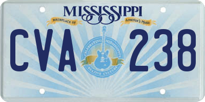 MS license plate CVA238