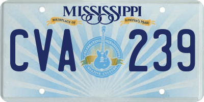 MS license plate CVA239