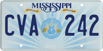 MS license plate CVA242