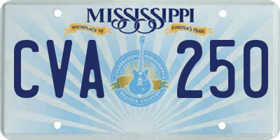 MS license plate CVA250