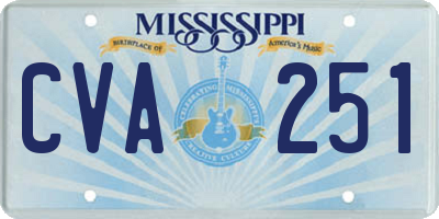 MS license plate CVA251