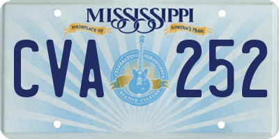 MS license plate CVA252