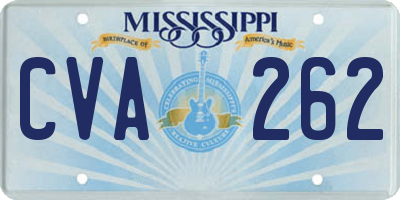 MS license plate CVA262