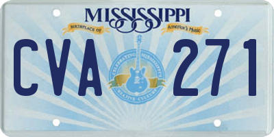 MS license plate CVA271