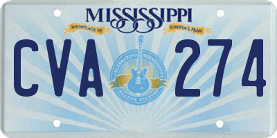 MS license plate CVA274
